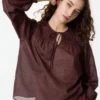 Blusa de algodón ligero con fruncidos para mujer | Estampado Blusa de algodón ligero con fruncidos para mujer | Estampado