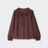 Blusa de algodón ligero con fruncidos para mujer | Estampado Blusa de algodón ligero con fruncidos para mujer | Estampado