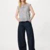 Blusa de algodón ligero con pinzas para mujer | Sin mangas | Estampada Blusa de algodón ligero con pinzas para mujer | Sin mangas | Estampada