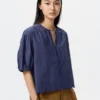 Blusa de mangas cortas con bordado para mujer Blusa de mangas cortas con bordado para mujer