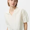 Blusa de mangas cortas con bordado para mujer Blusa de mangas cortas con bordado para mujer