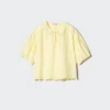 Blusa de mangas cortas con bordado para mujer Blusa de mangas cortas con bordado para mujer