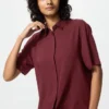 Blusa de mangas cortas de rayón para mujer Blusa de mangas cortas de rayón para mujer