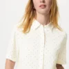 Blusa de mangas cortas de rayón para mujer | Lunares Blusa de mangas cortas de rayón para mujer | Lunares