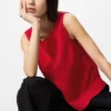 Blusa de mezcla de lino para mujer | Sin mangas Blusa de mezcla de lino para mujer | Sin mangas