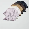 Blusa de pantalones cortos oversize de satén para mujer | Mangas medias Blusa de pantalones cortos oversize de satén para mujer | Mangas medias