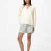Blusa ligera de algodón fruncida para mujer Blusa ligera de algodón fruncida para mujer