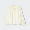 Blusa ligera de algodón fruncida para mujer Blusa ligera de algodón fruncida para mujer