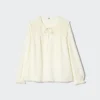 Blusa ligera de algodón fruncida para mujer Blusa ligera de algodón fruncida para mujer