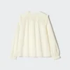 Blusa ligera de algodón fruncida para mujer Blusa ligera de algodón fruncida para mujer