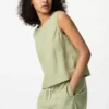 Blusa sin mangas de mezcla de lino para mujer Blusa sin mangas de mezcla de lino para mujer