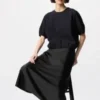 Blusa voluminosa de seersucker para mujer Blusa voluminosa de seersucker para mujer