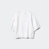 Blusa voluminosa de seersucker para mujer Blusa voluminosa de seersucker para mujer