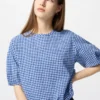 Blusa voluminosa de seersucker para mujer | Cuadros vichy Blusa voluminosa de seersucker para mujer | Cuadros vichy