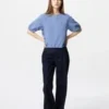 Blusa voluminosa de seersucker para mujer | Cuadros vichy Blusa voluminosa de seersucker para mujer | Cuadros vichy