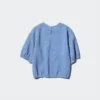 Blusa voluminosa de seersucker para mujer | Cuadros vichy Blusa voluminosa de seersucker para mujer | Cuadros vichy