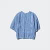 Blusa voluminosa de seersucker para mujer | Cuadros vichy Blusa voluminosa de seersucker para mujer | Cuadros vichy