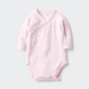 Body de camiseta de manga larga para bebé | Abierto por delante | Pointelle Body de camiseta de manga larga para bebé | Abierto por delante | Pointelle