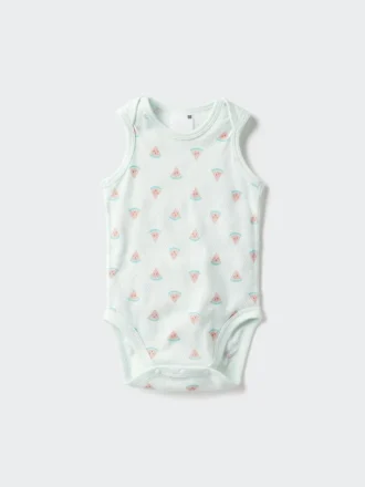 Body sin mangas de malla de algodón para bebé | Estampado