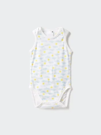 Body sin mangas de malla de algodón para bebé | Estampado