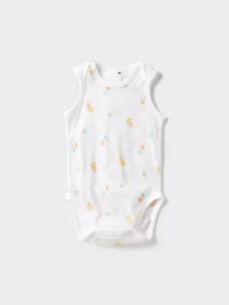 Body sin mangas de malla de algodón para bebé | Estampado
