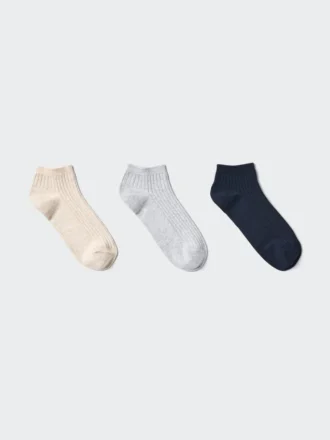 Calcetines cortos acanalados para mujer | 3 pares
