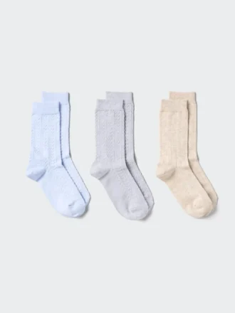 Calcetines de punto con encaje para mujer | 3 pares