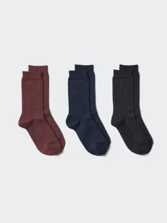 Calcetines de punto con encaje para mujer | 3 pares
