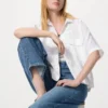 Camisa boxy de Premium Linen para mujer | Manga corta Camisa boxy de Premium Linen para mujer | Manga corta