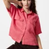 Camisa boxy de Premium Linen para mujer | Manga corta Camisa boxy de Premium Linen para mujer | Manga corta