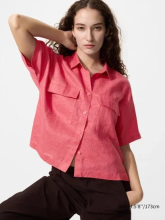Camisa boxy de Premium Linen para mujer | Manga corta