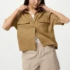 Camisa boxy de Premium Linen para mujer | Manga corta Camisa boxy de Premium Linen para mujer | Manga corta