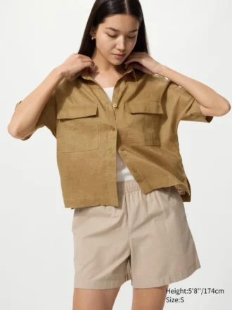 Camisa boxy de Premium Linen para mujer | Manga corta
