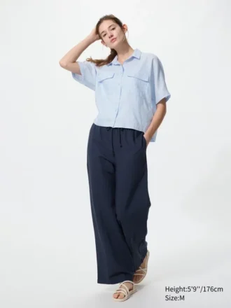 Camisa boxy de Premium Linen para mujer | Manga corta