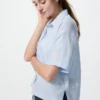 Camisa boxy de Premium Linen para mujer | Manga corta Camisa boxy de Premium Linen para mujer | Manga corta