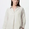Camisa de mujer Premium Linen con cuello marinero y mangas 3/4 | A rayas Camisa de mujer Premium Linen con cuello marinero y mangas 3/4 | A rayas