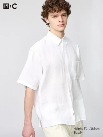 Camisa oversize Premium Linen para hombre | Manga corta