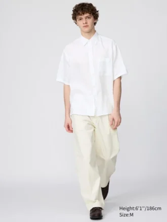 Camisa oversize Premium Linen para hombre | Manga corta