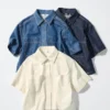 Camisas boxy de mezclilla para mujer | Mangas cortas Camisas boxy de mezclilla para mujer | Mangas cortas