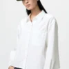 Camisas cortas de corte cuadrado estilo Oxford para mujer Camisas cortas de corte cuadrado estilo Oxford para mujer