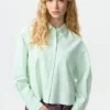 Camisas cortas de corte cuadrado Oxford para mujer Camisas cortas de corte cuadrado Oxford para mujer