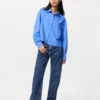 Camisas cortas de corte cuadrado Oxford para mujer Camisas cortas de corte cuadrado Oxford para mujer