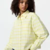 Camisas cortas de corte cuadrado Oxford para mujer | A cuadros Camisas cortas de corte cuadrado Oxford para mujer | A cuadros