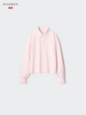 Camisas cortas de corte cuadrado Oxford para mujer | A rayas
