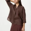 Camisas de lino Premium Linen con cuello marinero para mujer Camisas de lino Premium Linen con cuello marinero para mujer