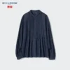 Camisas de mangas cortas con pinzas de denim para mujer Camisas de mangas cortas con pinzas de denim para mujer
