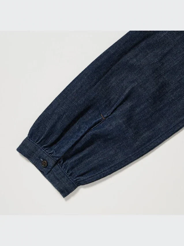 Camisas de mangas cortas con pinzas de denim para mujer Camisas de mangas cortas con pinzas de denim para mujer