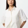 Camisas de pantalones cortos de nylon de corte cuadrado para mujer | Mangas cortas Camisas de pantalones cortos de nylon de corte cuadrado para mujer | Mangas cortas