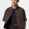 Camisas de pantalones cortos de nylon de corte cuadrado para mujer | Mangas cortas Camisas de pantalones cortos de nylon de corte cuadrado para mujer | Mangas cortas