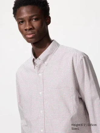 Camisas de tela de sarga para hombre | Botones en el cuello | A cuadros